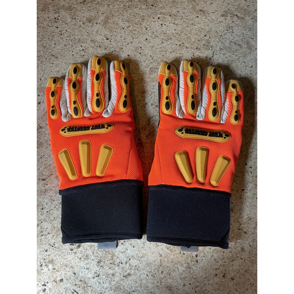 West Chester 86801‎ Hi-Viz Corded Cotton Palm Rigger Gloves Size Large Laborers